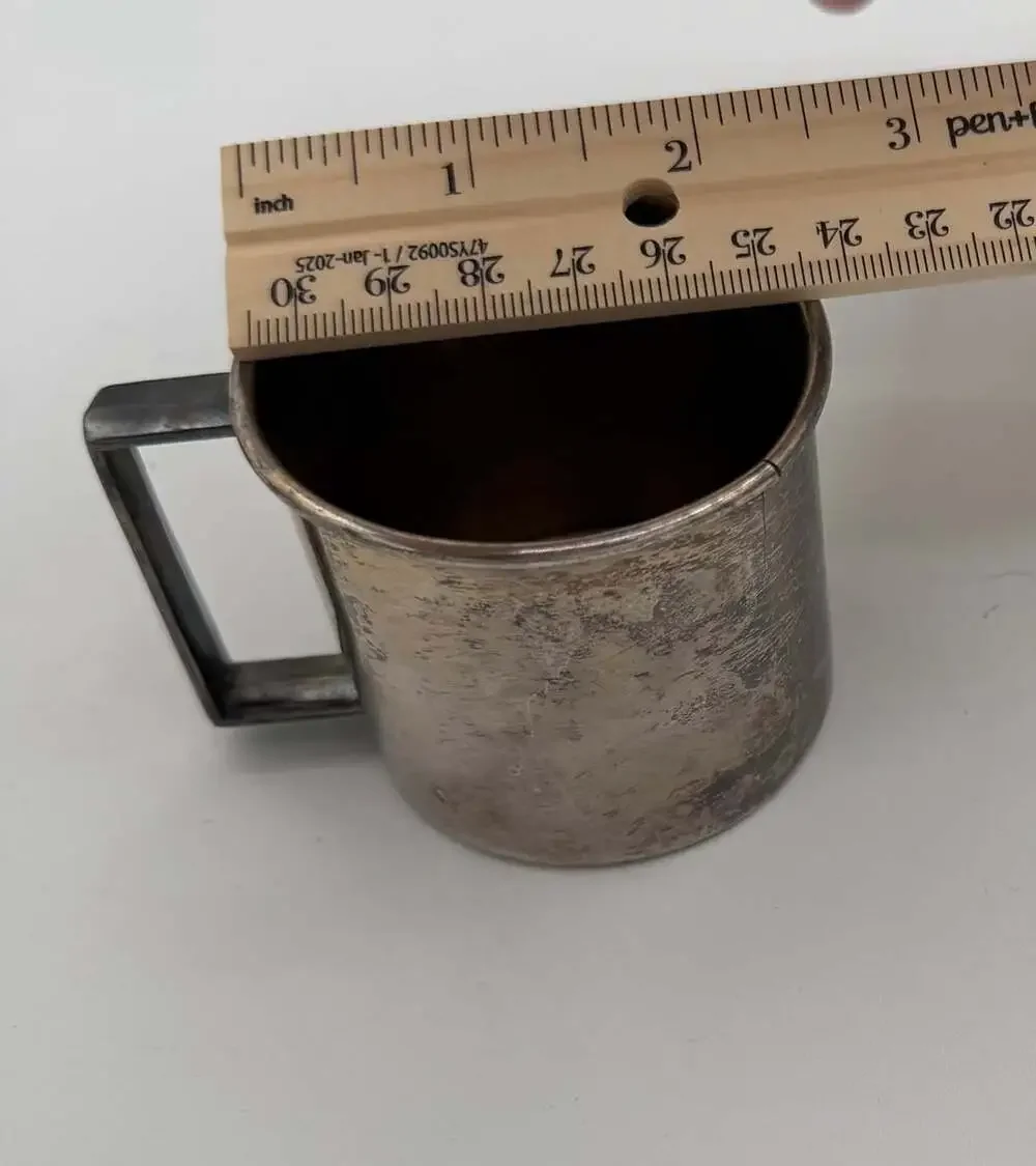 Rogers & Co. 1881 Silver Plated Small Childrens Cup For Drink *crack On Rim See